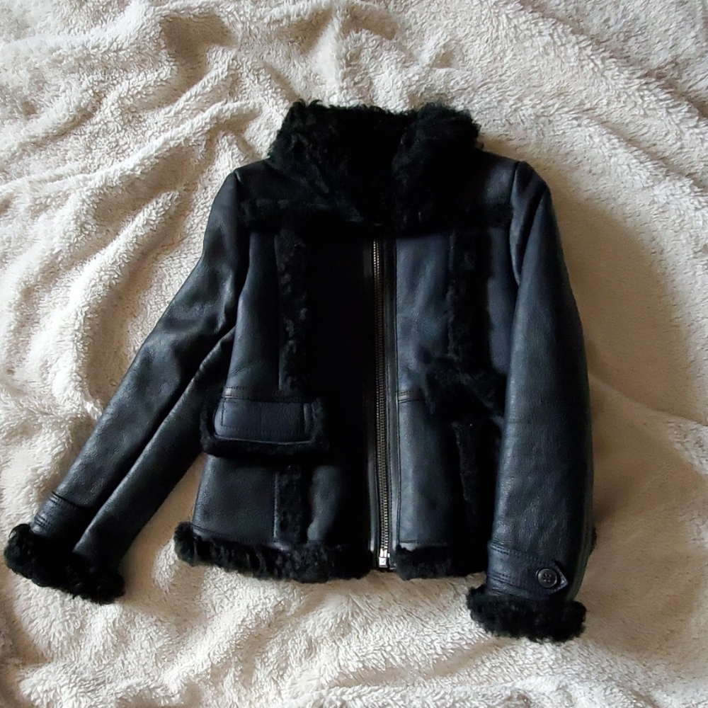 Burberry Children real shearling leather fur coat